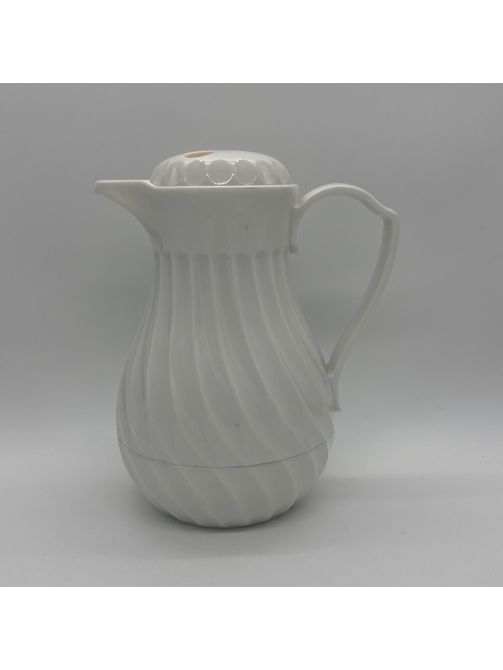 Vintage White Connoisserve Thermal Carafe Coffee Pitcher MCM Swirl Service Ideas